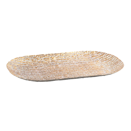PIATTO OVALE METALLO DORATO 43X26 H3